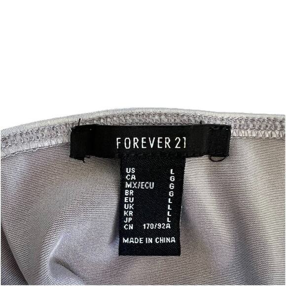 Y2K Forever 21 Silver Satin Corset Top Bustier Coquette Fairycore Women Size L - Picture 4 of 5